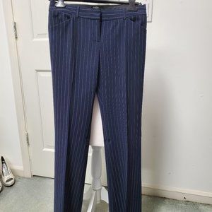 Blue and white striped pants for office